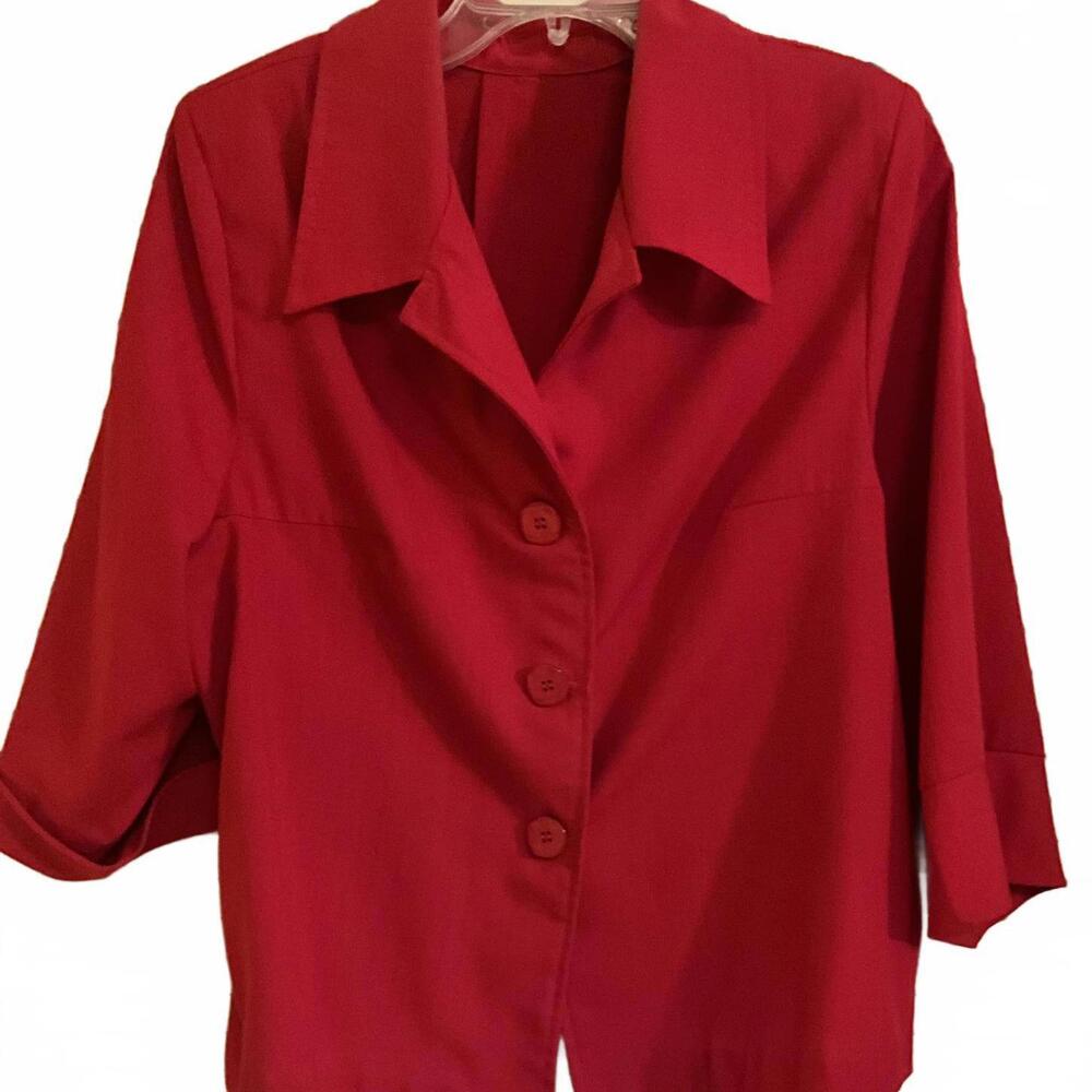 Plus Size Red 3 button jacket 3/4 Sleeve 16W